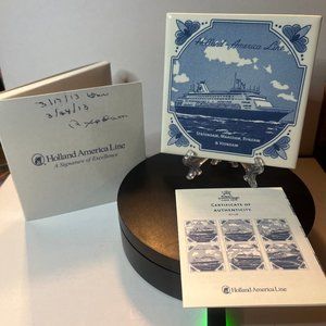 Vintage Tile Holland - America Line Statendam, Maasdam, Ryndam & Veendam w/COA